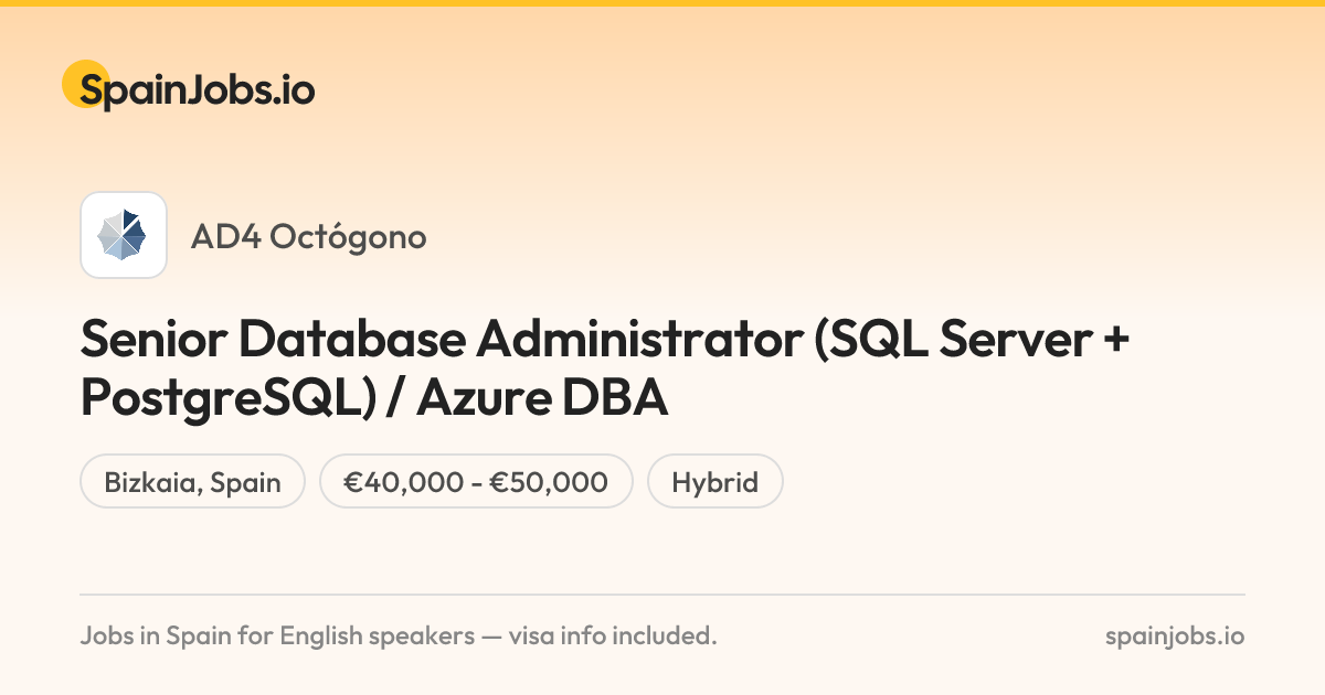 🗄️ Senior Hybrid Database Administrator (SQL Server + PostgreSQL ...