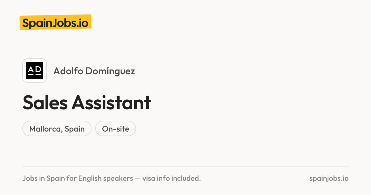 Sales Assistant at Adolfo Domínguez | SpainJobs.io
