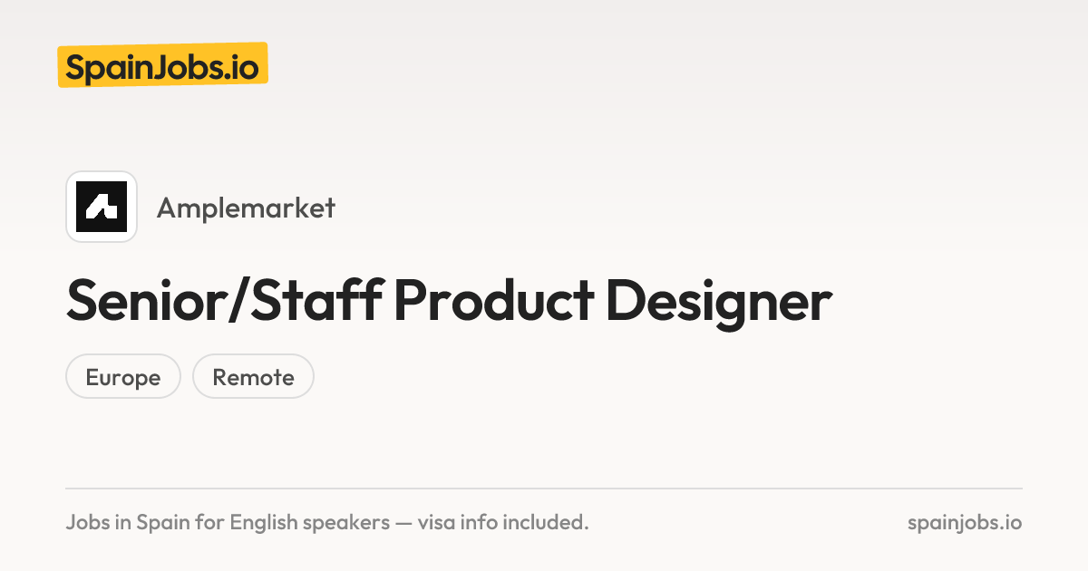 Senior/Staff Product Designer at Amplemarket | SpainJobs.io