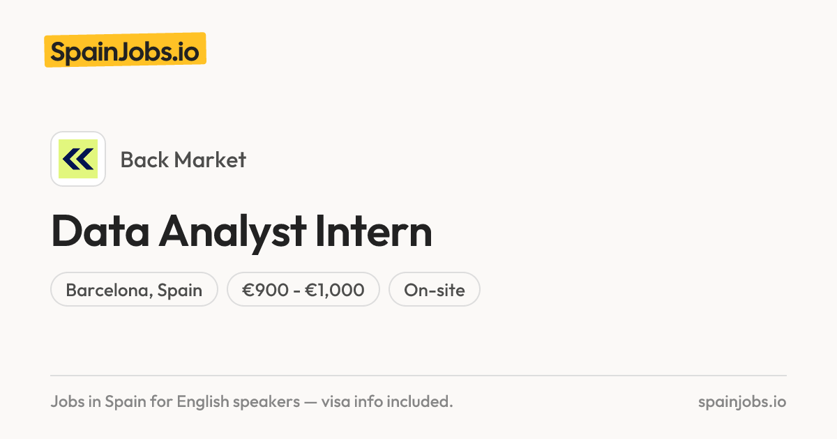 Data Analyst Intern at Back Market | SpainJobs.io