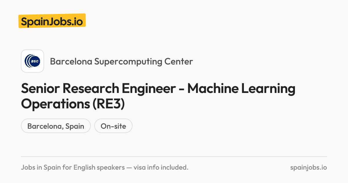Senior Research Engineer - Machine Learning Operations (RE3) at ...