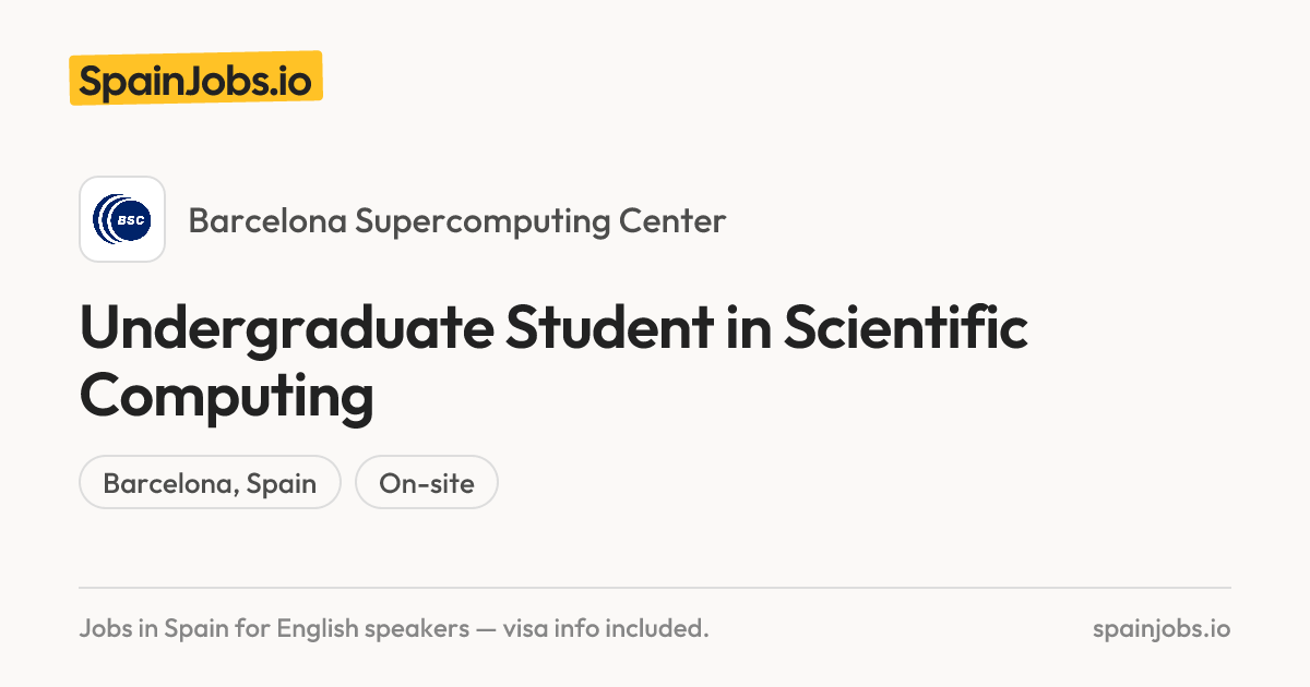 Undergraduate Student in Scientific Computing at Barcelona ...