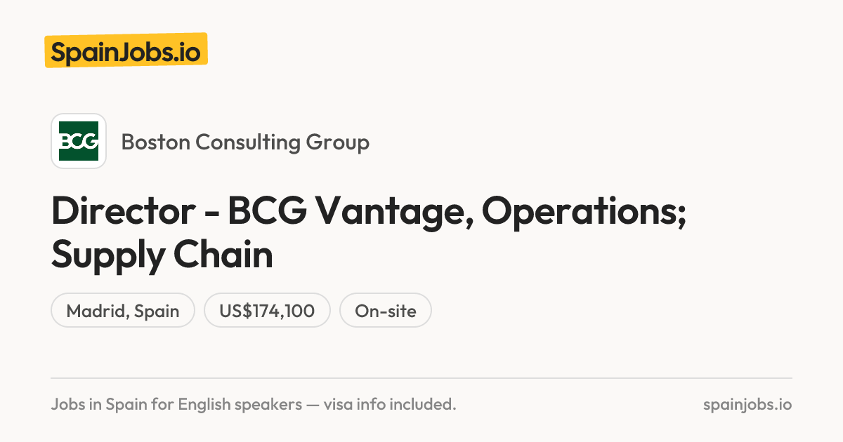 Director - BCG Vantage, Operations; Supply Chain at Boston Consulting ...