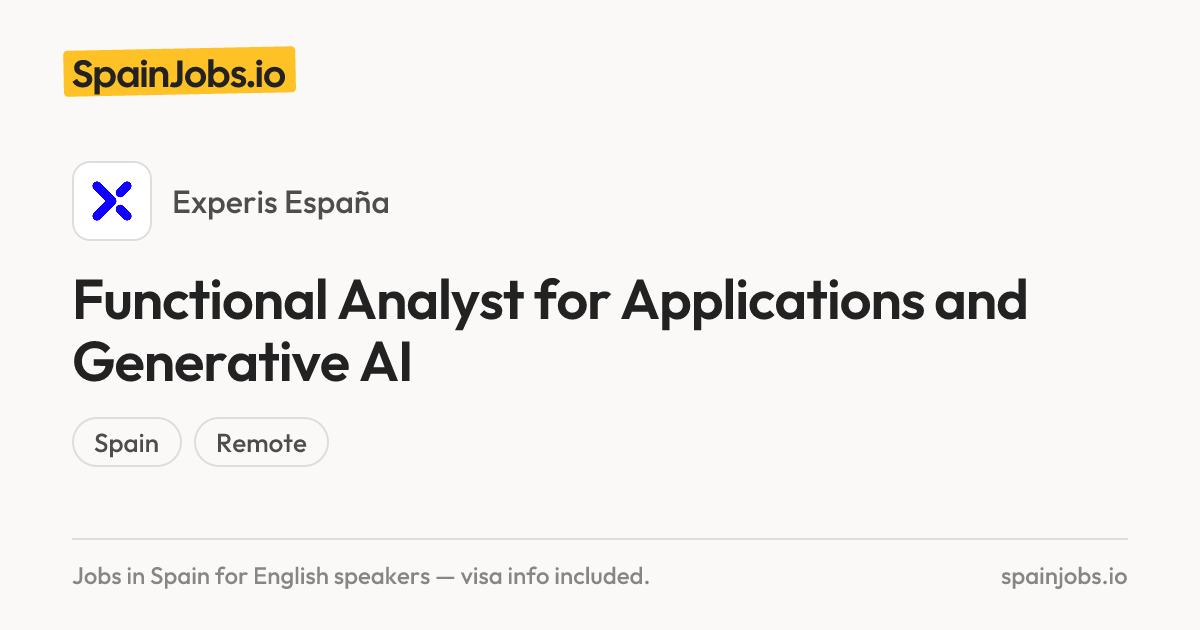 Functional Analyst for Applications and Generative AI – Banking - 100% ...