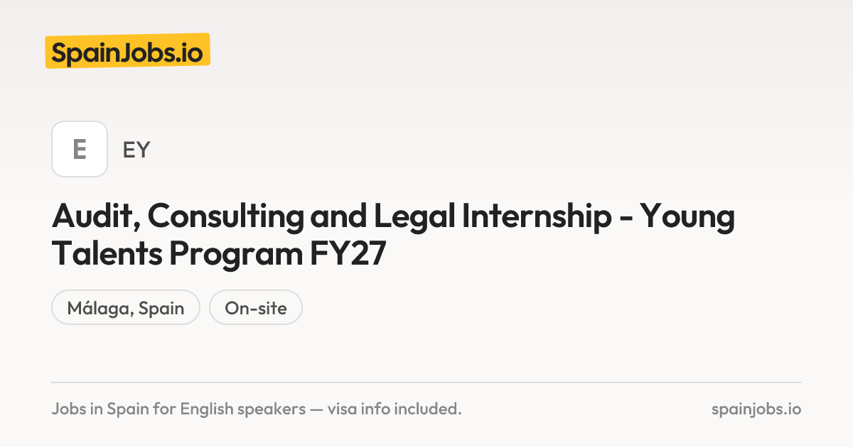 Audit, Consulting and Legal Internship - Young Talents Program FY27 at ...