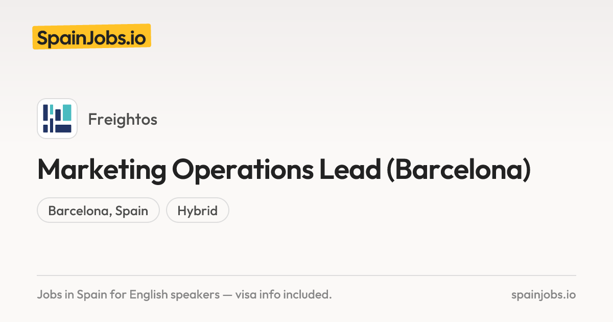 Marketing Operations Lead (Barcelona) at Freightos | SpainJobs.io