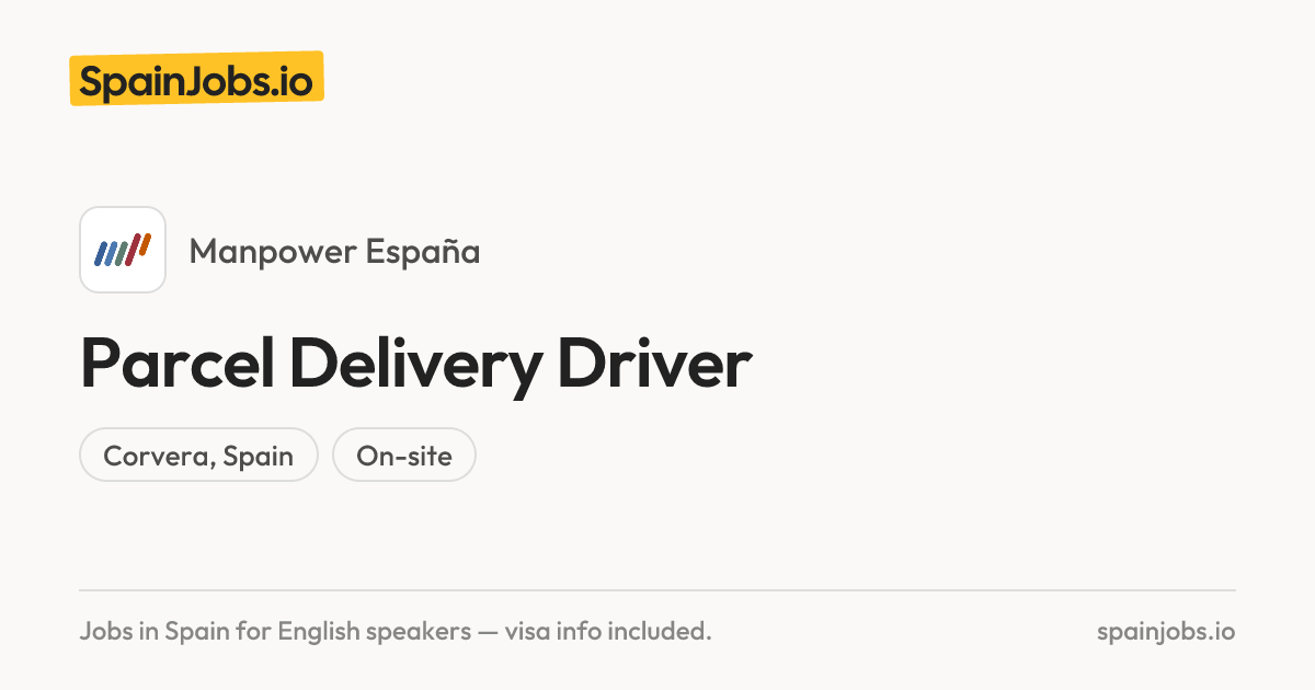 Delivery Driver (M/F/X) at Manpower España | SpainJobs.io