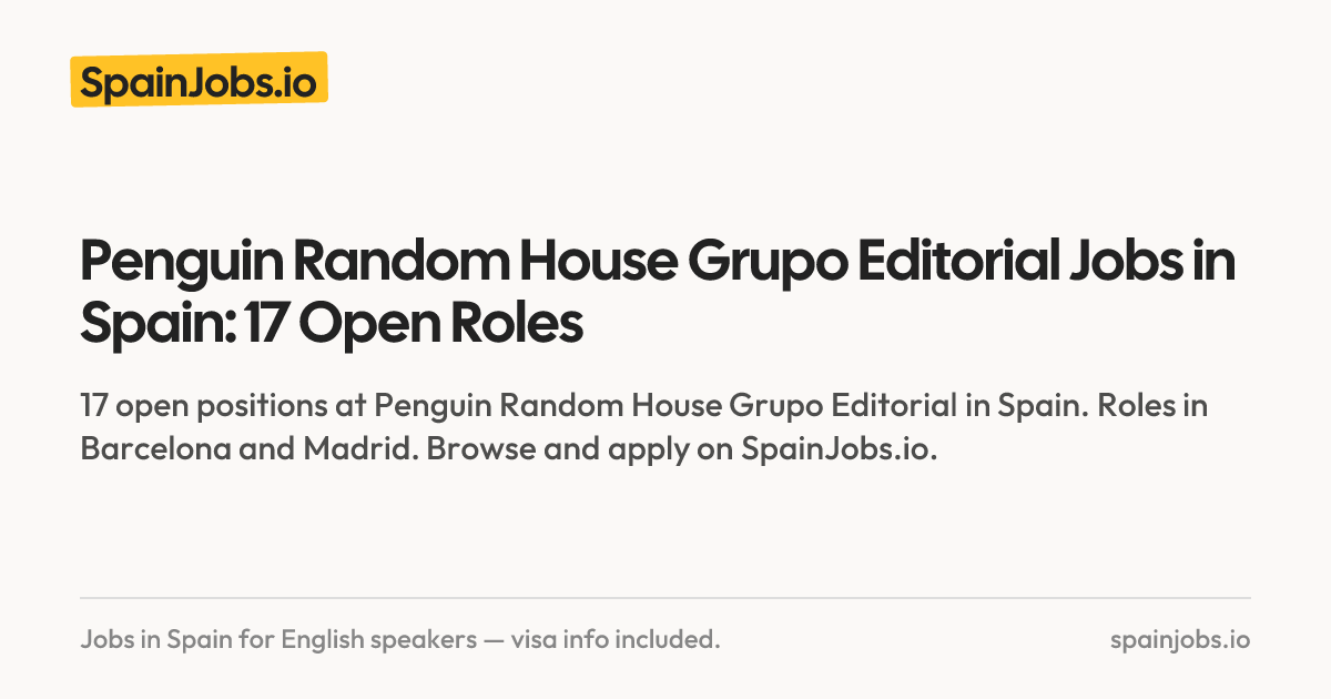 Penguin Random House Grupo Editorial Jobs in Spain: 17 Open Roles ...