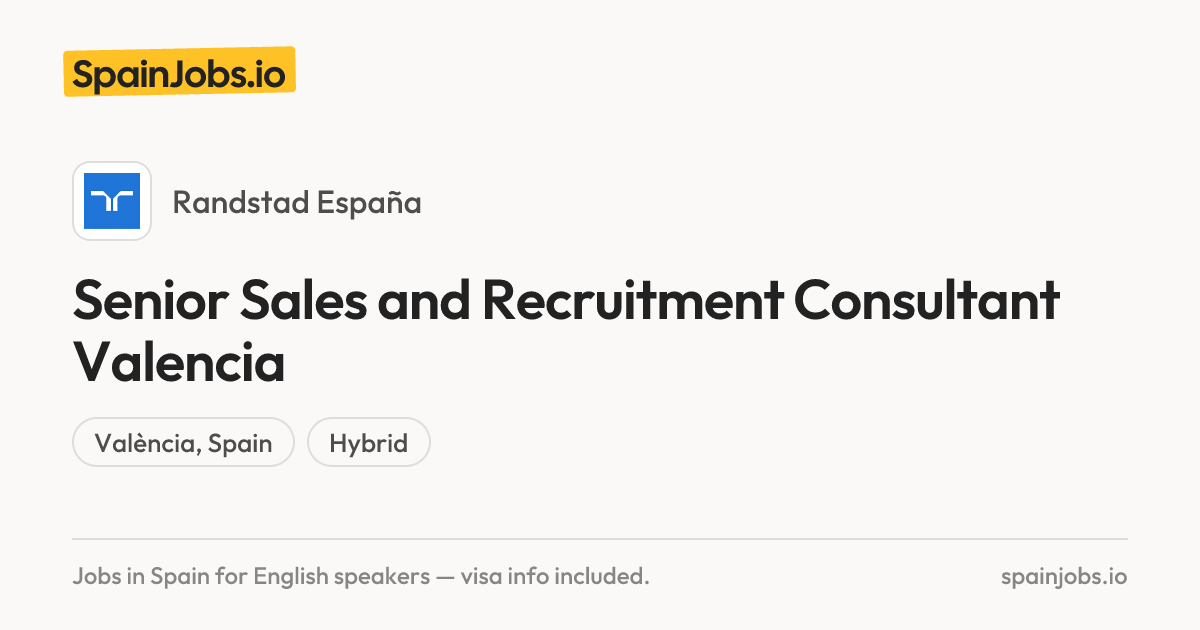 Senior Sales and Recruitment Consultant Valencia at Randstad España ...