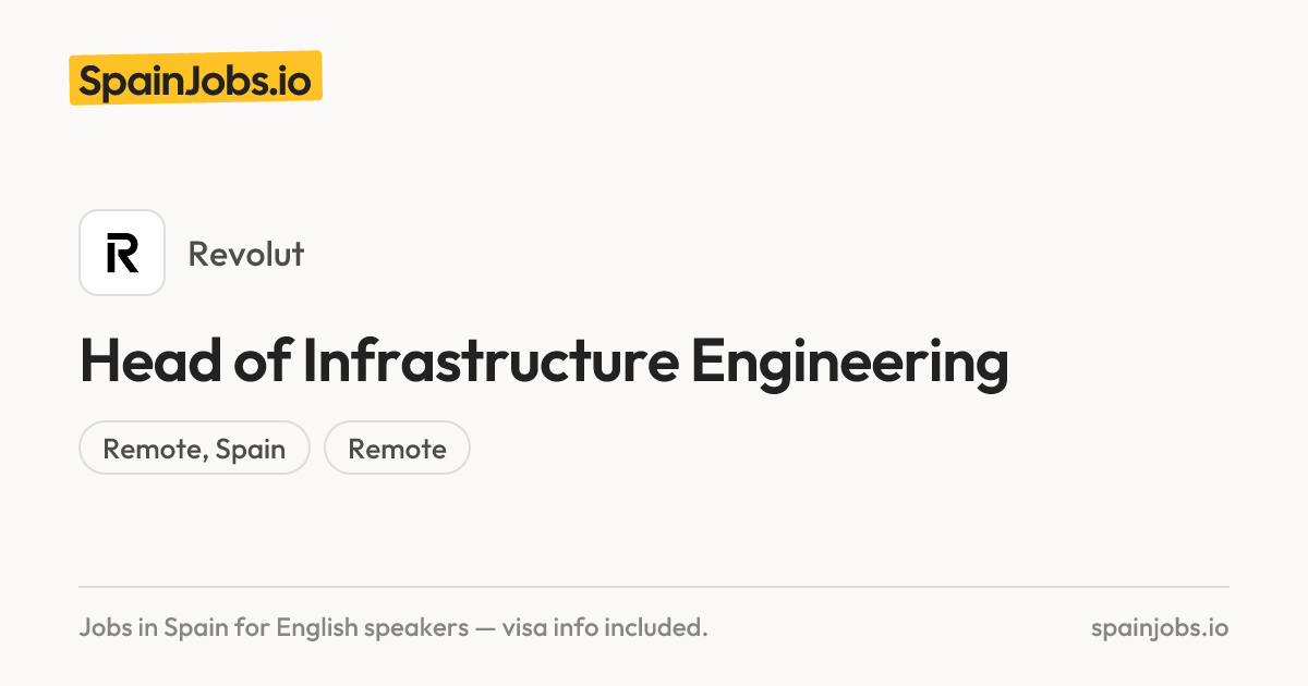 Head of Infrastructure Engineering at Revolut | SpainJobs.io