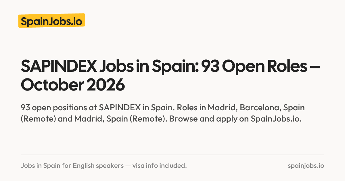 SAPINDEX Jobs in Spain: 97 Open Roles – October 2026 | SpainJobs.io