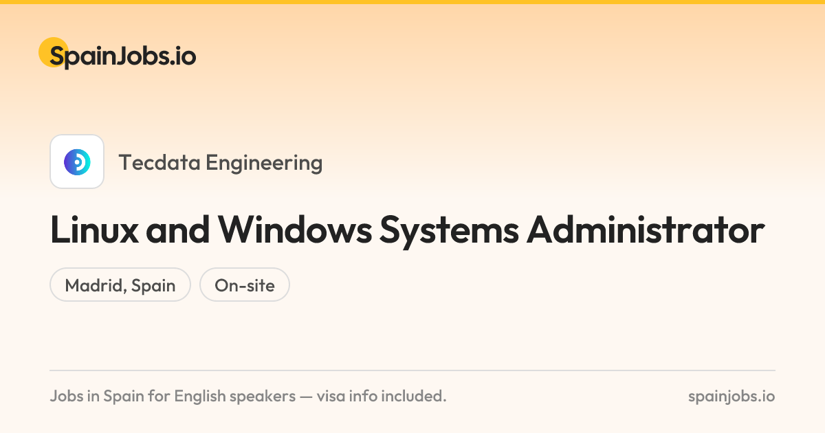 Linux and Windows Systems Administrator at Tecdata Engineering ...
