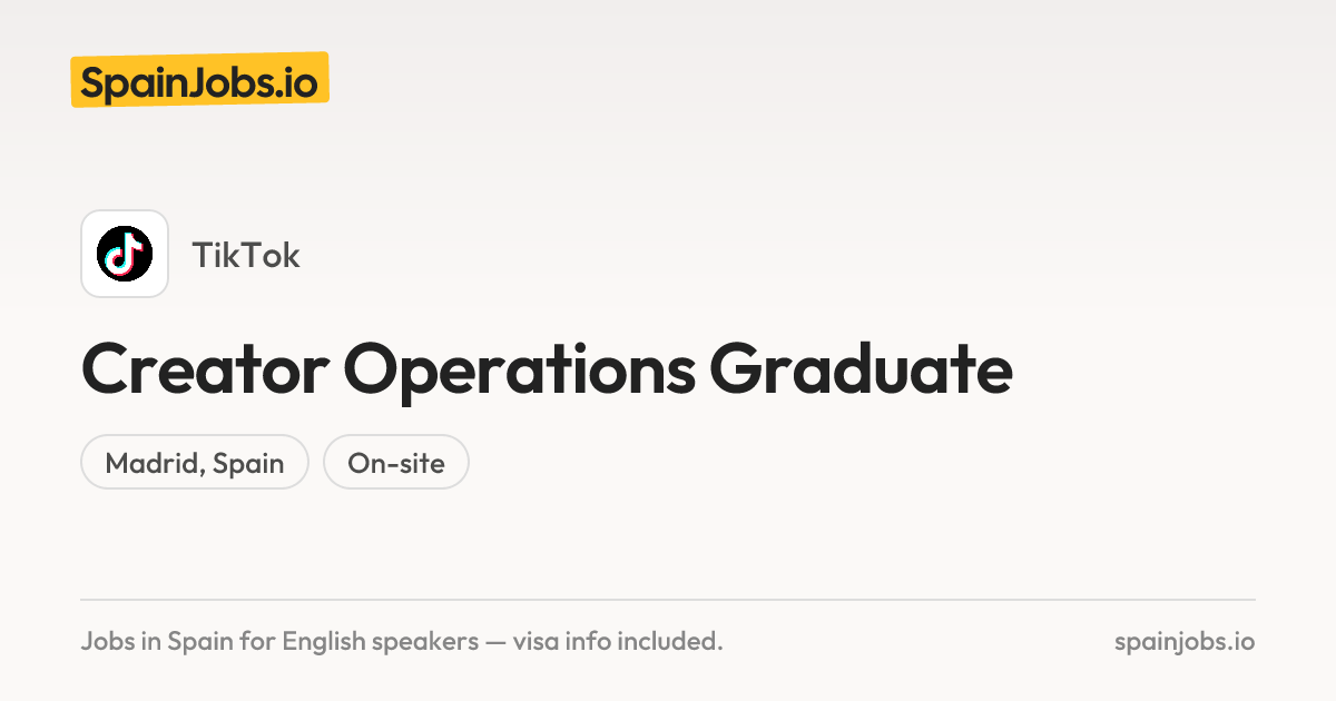 Creator Operations Graduate (TikTok Shop Operations) at TikTok ...
