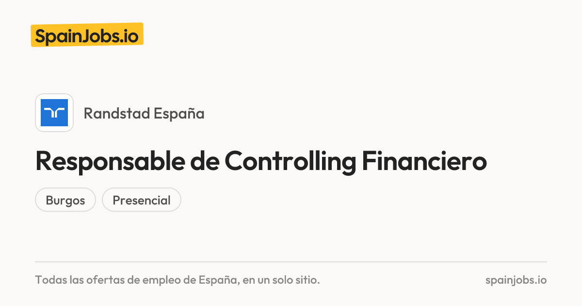 Responsable Controlling Financiero en Randstad España | SpainJobs.io