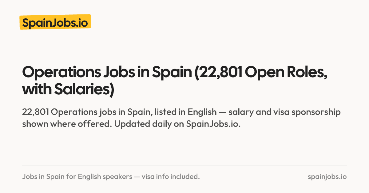 Operations Jobs in Spain (20,201 Open Roles, with Salaries) | SpainJobs.io