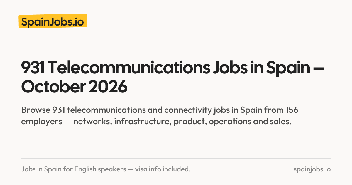 981 Telecommunications Jobs in Spain – October 2026 | SpainJobs.io