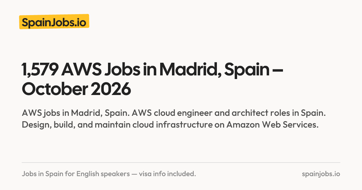 1,538 AWS Jobs in Madrid, Spain – October 2026 | SpainJobs.io