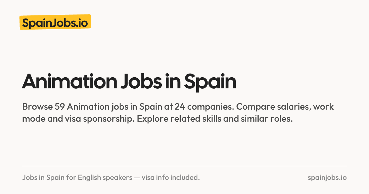 Animation Jobs in Spain | SpainJobs.io