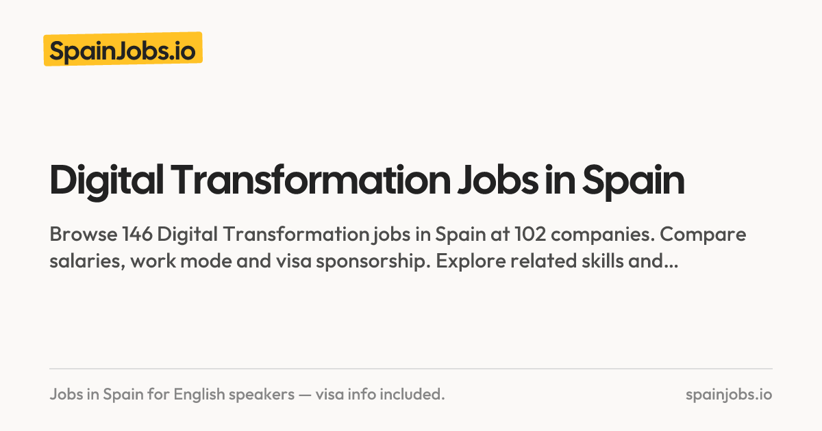 Digital Transformation Jobs in Spain | SpainJobs.io