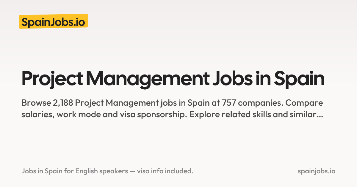 Project Management Jobs in Spain | SpainJobs.io